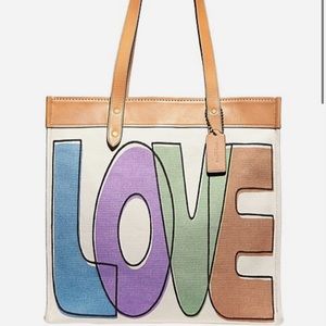 NWT Coach Bonnie Cashin Love Print Canvas Tote 38